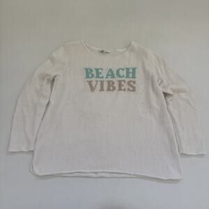 MIRACLE USA Beach Vibes Sweater Women's Size S/M Preppy Cottagecore Beachy
